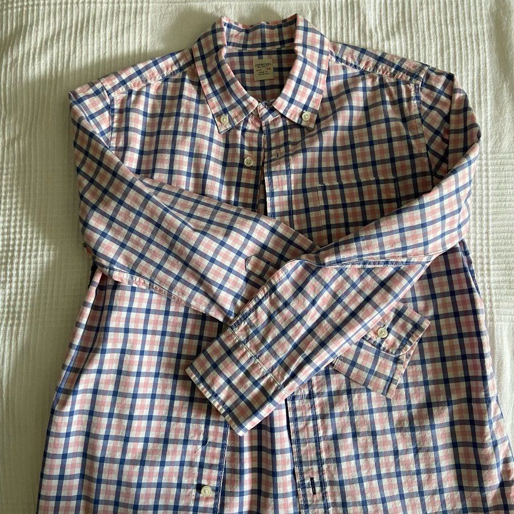 Crew Cuts Boys Button-Down |10| White Pink Checker